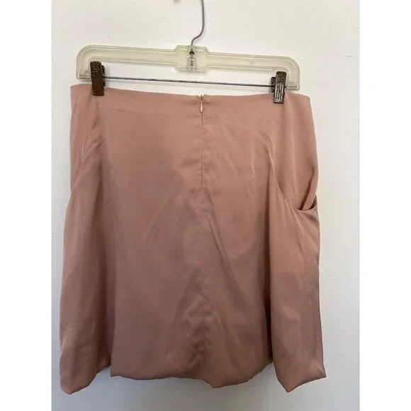 Anne Valerie hash pink silk gathered pleated middle bubble hem mini skirt M - Picture 6 of 10